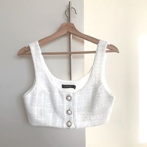 GLASSONS Tweed/Pearl Crop Top